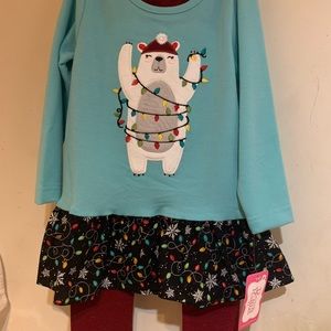 RicRac & Ruffles Matching Sets - RicRac & Ruffles Girls Christmas Tunic Set (3T) RicRac & Ruffles Matching Sets - RicRac & Ruffles Girls Christmas Tunic Set (3T)